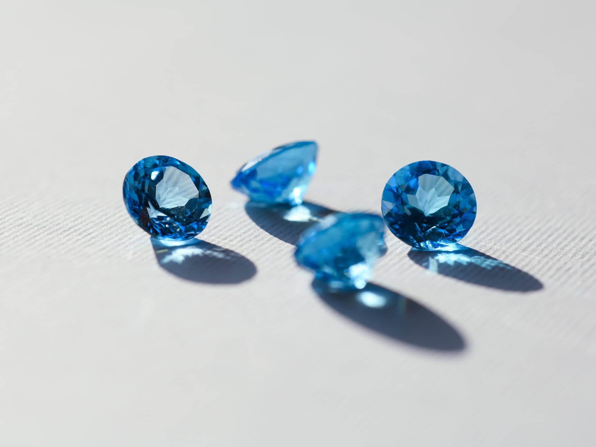 A collection of blue gemstones